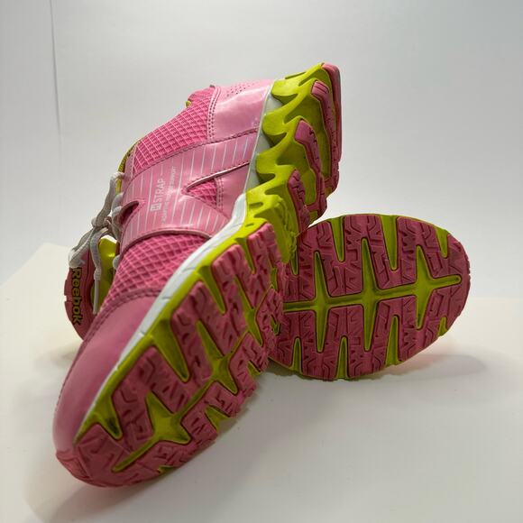 Reebok Running Shoes ZigTech H Strap Pink Yellow Mesh Womens Size 5 Fast Ship - Picture 7 of 7
